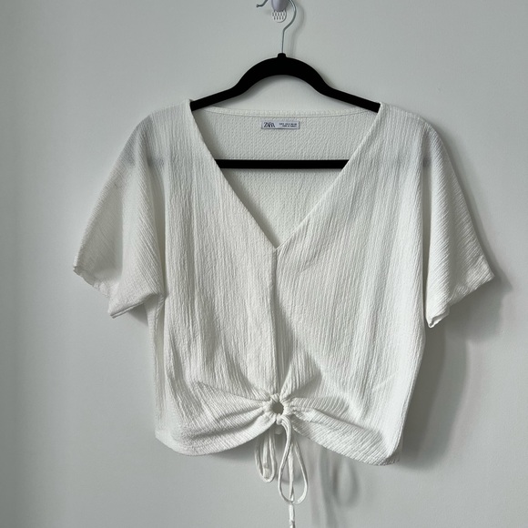 ZARA White Cropped Top - Picture 1 of 3